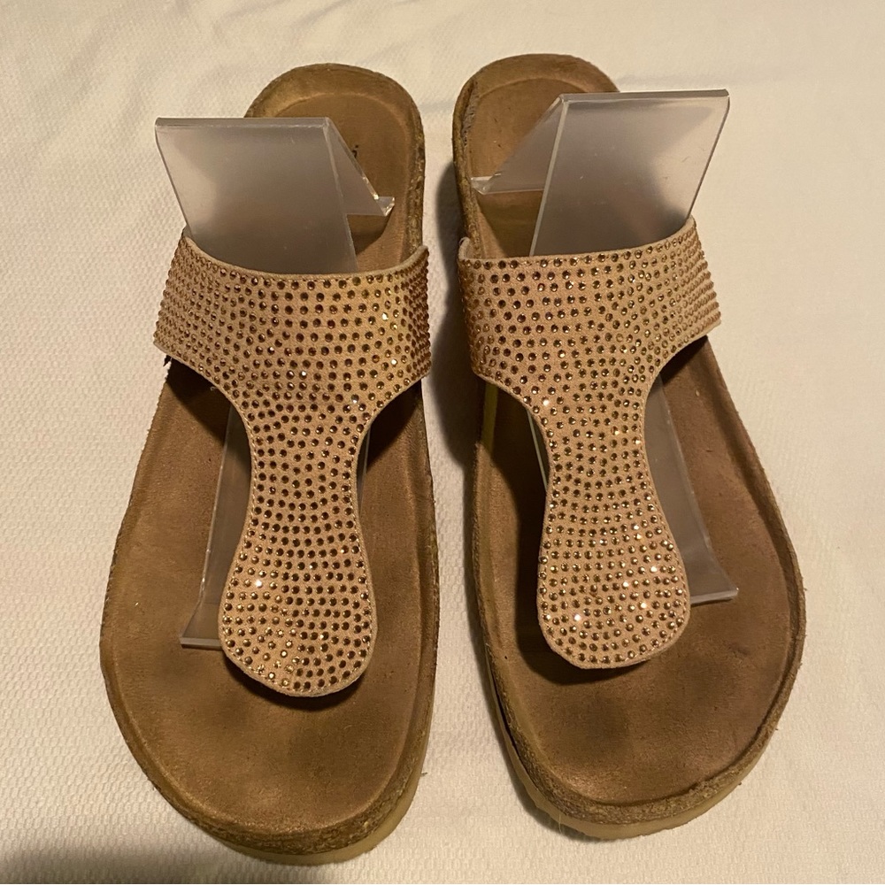 Zigi soho rhinestone cork heel sandals size 8